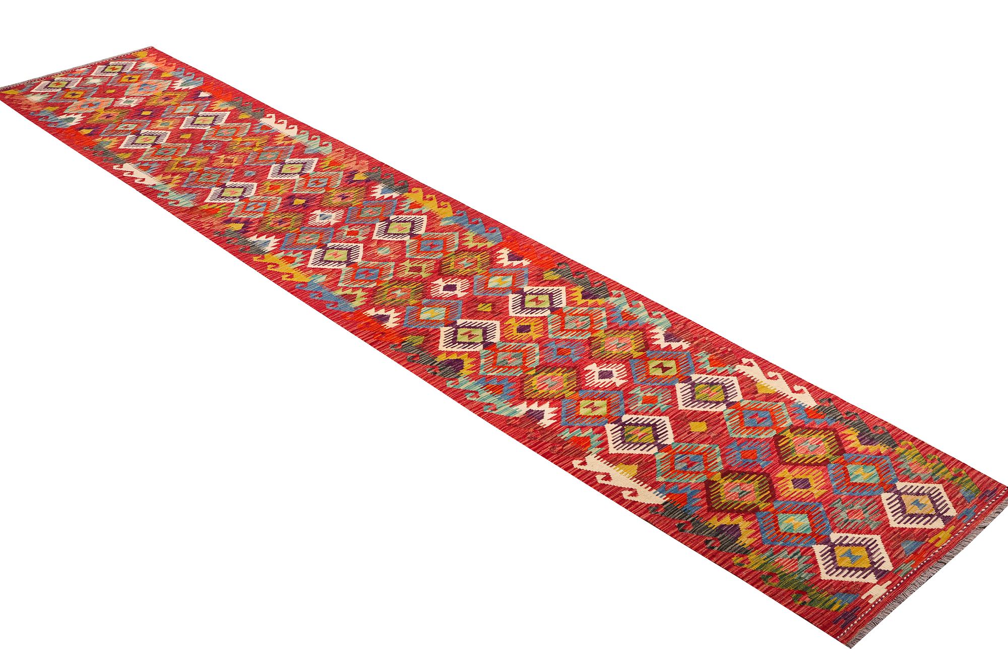 Gallerimatta, Afghansk Kelim, ca 500 x 83 cm.