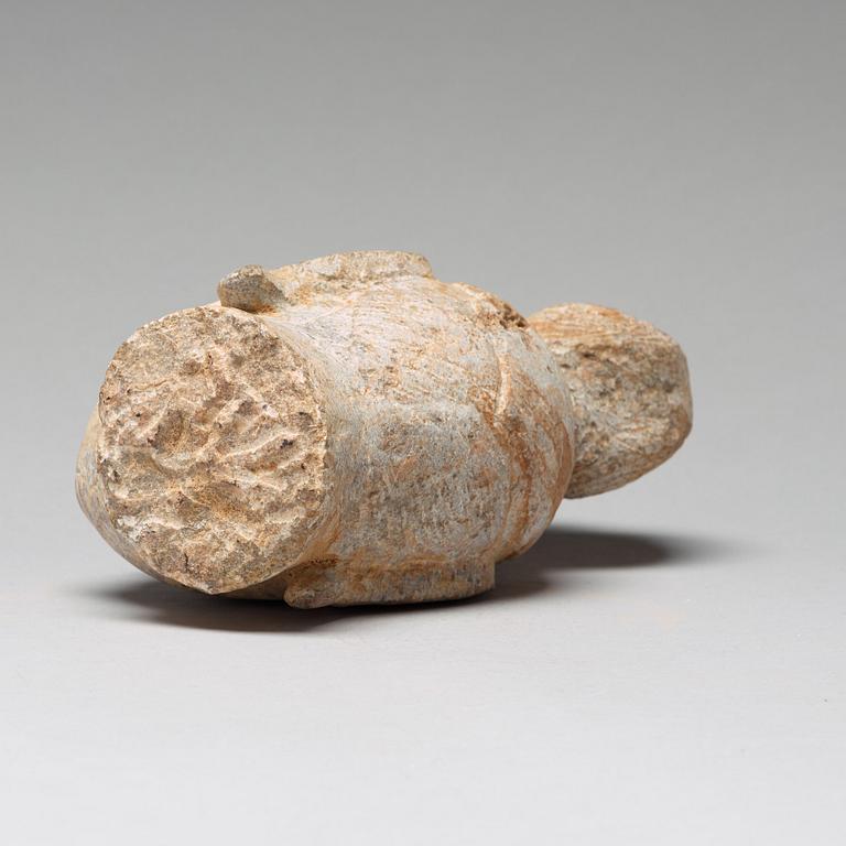 A stone sculpture of Guanyin, presumably Ming dynasty, 17th Century.