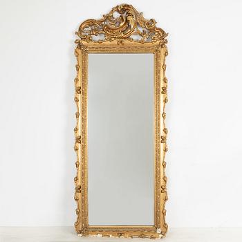 Mirror, Rococo style, late 19th century.