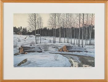 REINHOLD LJUNGGREN, 3 st, färglitografier, signerade och en av dem numrerade.