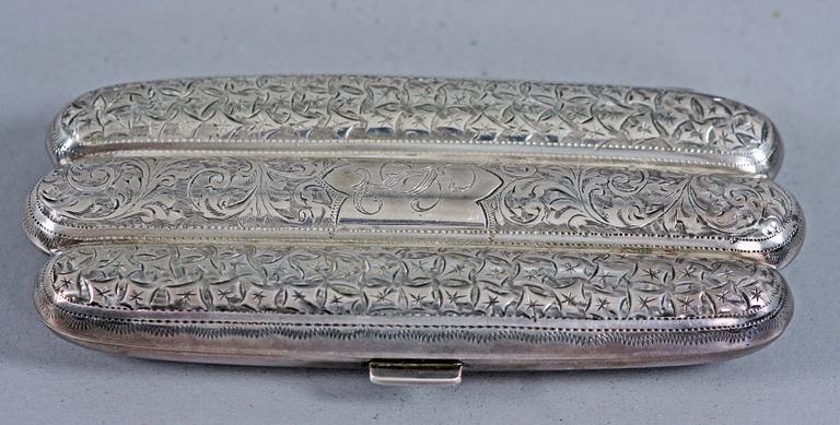 CIGARETTETUI och CIGARRETUI, silver, bl a England 1900-tal.