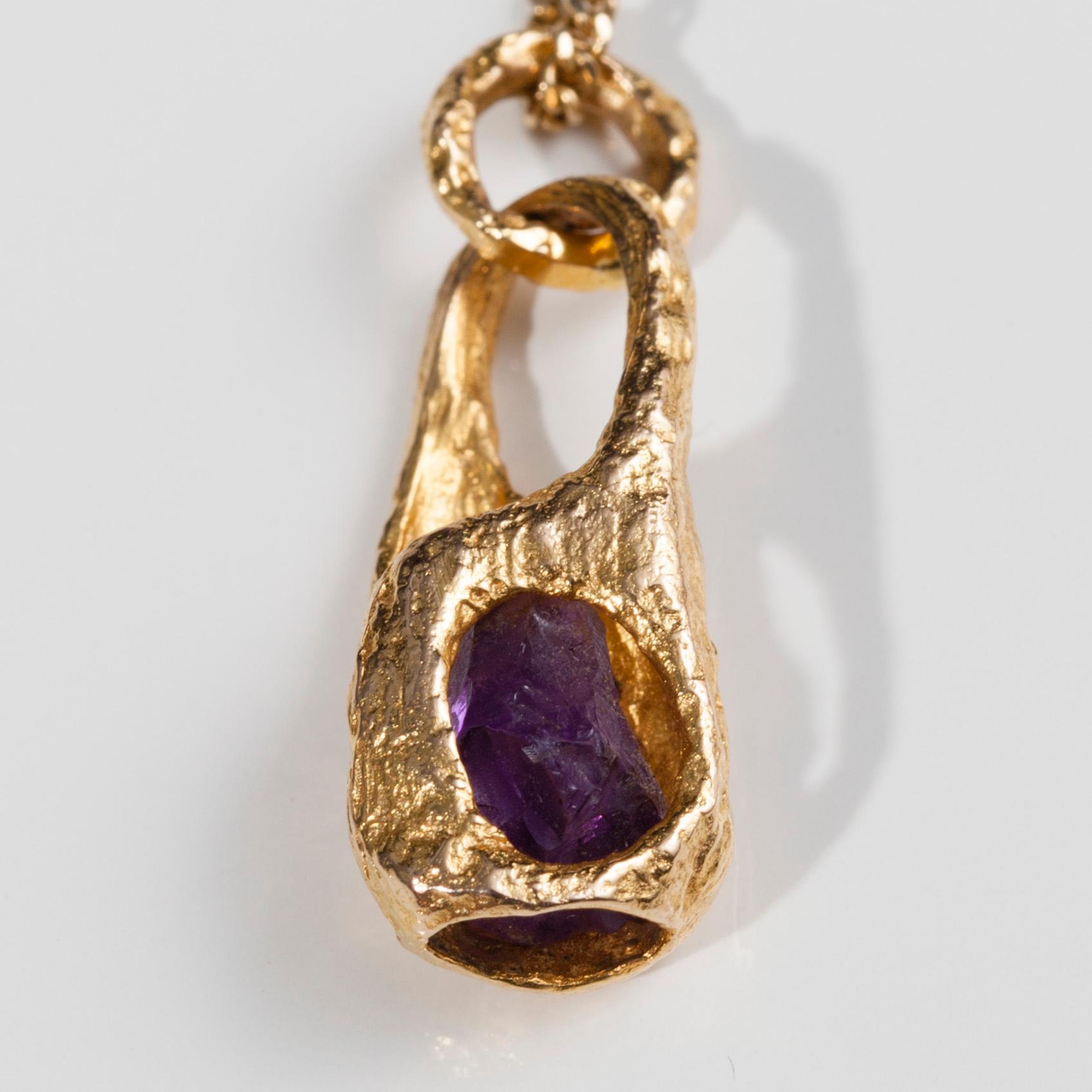 HÄNGSMYCKE, 14K guld, ametist, Björn Weckström Lapponia 1978. Vikt 5,4 g.