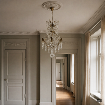 A Rococo style chandelier, 19th century.