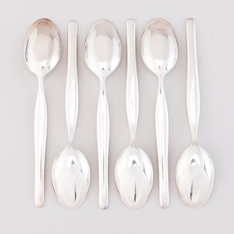 TAPIO WIRKKALA, A 57-piece set of 'Tapio' silver cutlery, Hopea-/Kultakeskus, Hämeenlinna, Finland 1961-76.