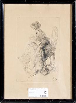 Carl Larsson · LARSSON, CARL, etsning, sign i plåten. 