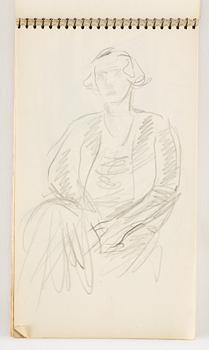 Lotte Laserstein, 4 skissböcker med blyertsteckningar.