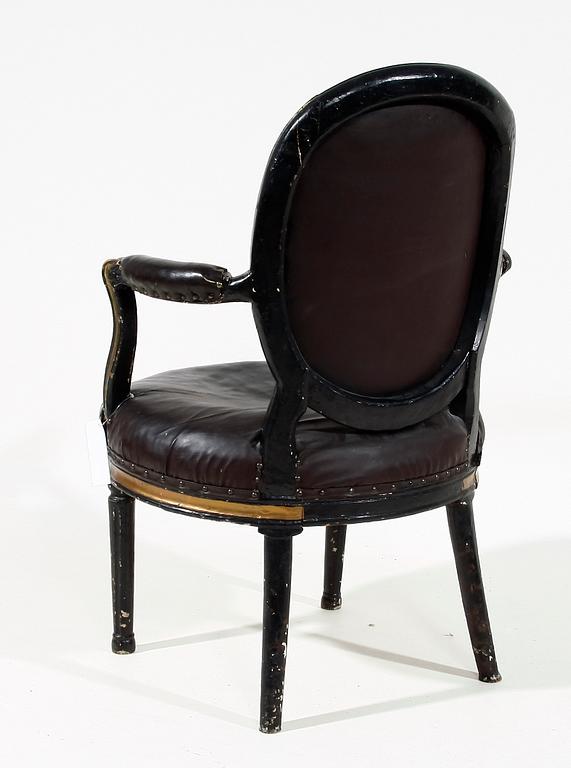 ARMLÄNSTOL, gustaviansk, sent 1700-tal.