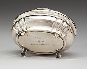 A Swedish 18th century silver casket, makers mark of Petter Ersson Lund, Stockholm 1747.