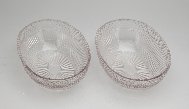 SKÅLAR, ett par, glas, 1800-tal.