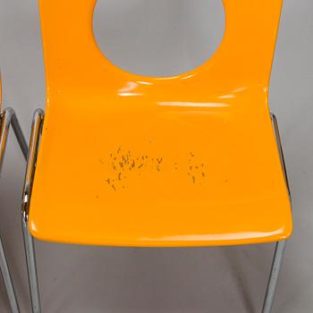 Carl Gustaf Hiort af Ornäs, tuoleja, 7 kpl, "Afo-Seat 2001", Hiort af Ornäs, SOK Rauman Tehtaat. Malli suunniteltu 1971.