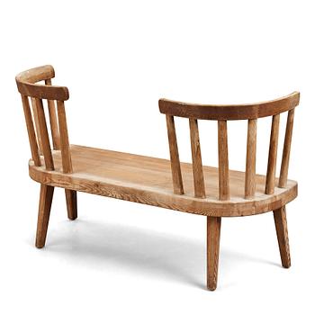 Axel Einar Hjorth, an "Utö" stained pine sofa, Nordiska Kompaniet, Sweden, 1930's.