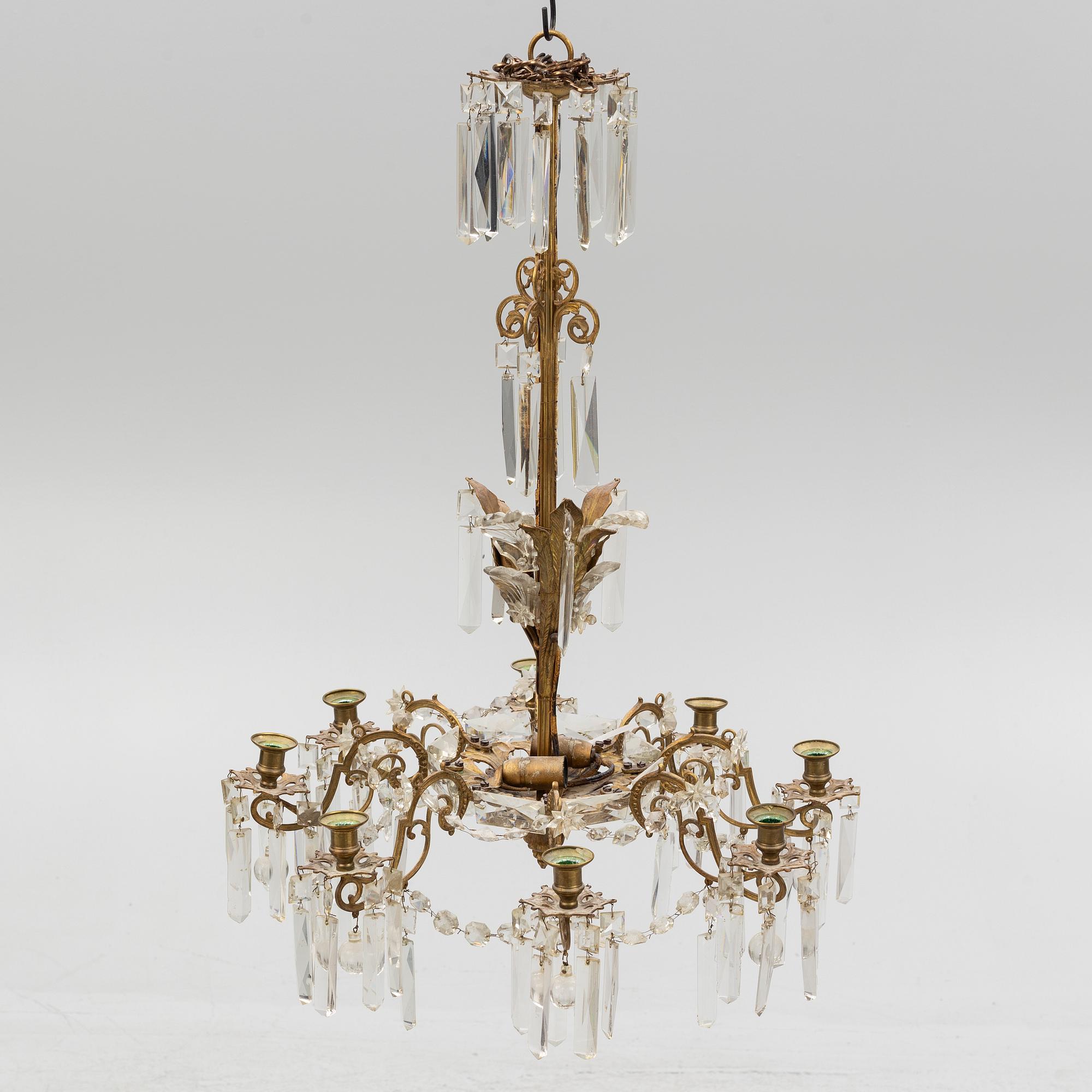 Ljuskrona, oskariansk, sent 1800-tal.