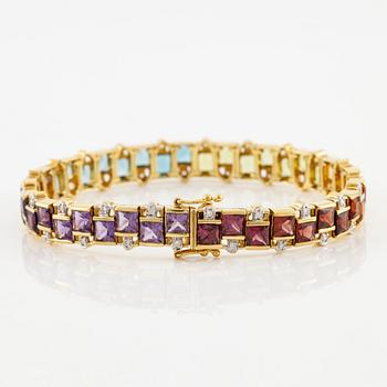 An H. Stern bracelet 18K gold with coloured gemstones and round brilliant-cut diamonds.