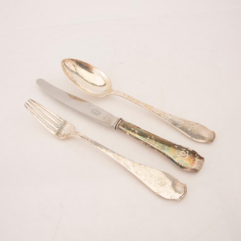A Swedish set of 51 pcs of silver cutlery mark of GF Hallengren Malmö 1920s casket included.
