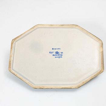 Desk set, 4 pieces, ceramic, bl a "Crocus", Gouda, Netherlands.