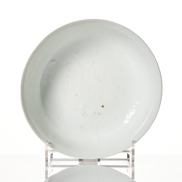 A white glazed bowl, Ming dynasty, Wanli (1572-1620).