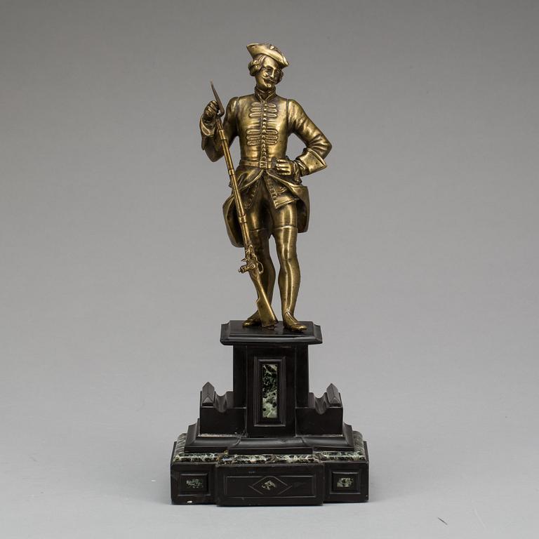 STATYETT, brons, 1800/1900-tal.