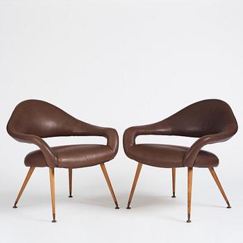 Gastone Rinaldi, a pair of armchairs, model 'DU 55', mid 20th century, post 1954.