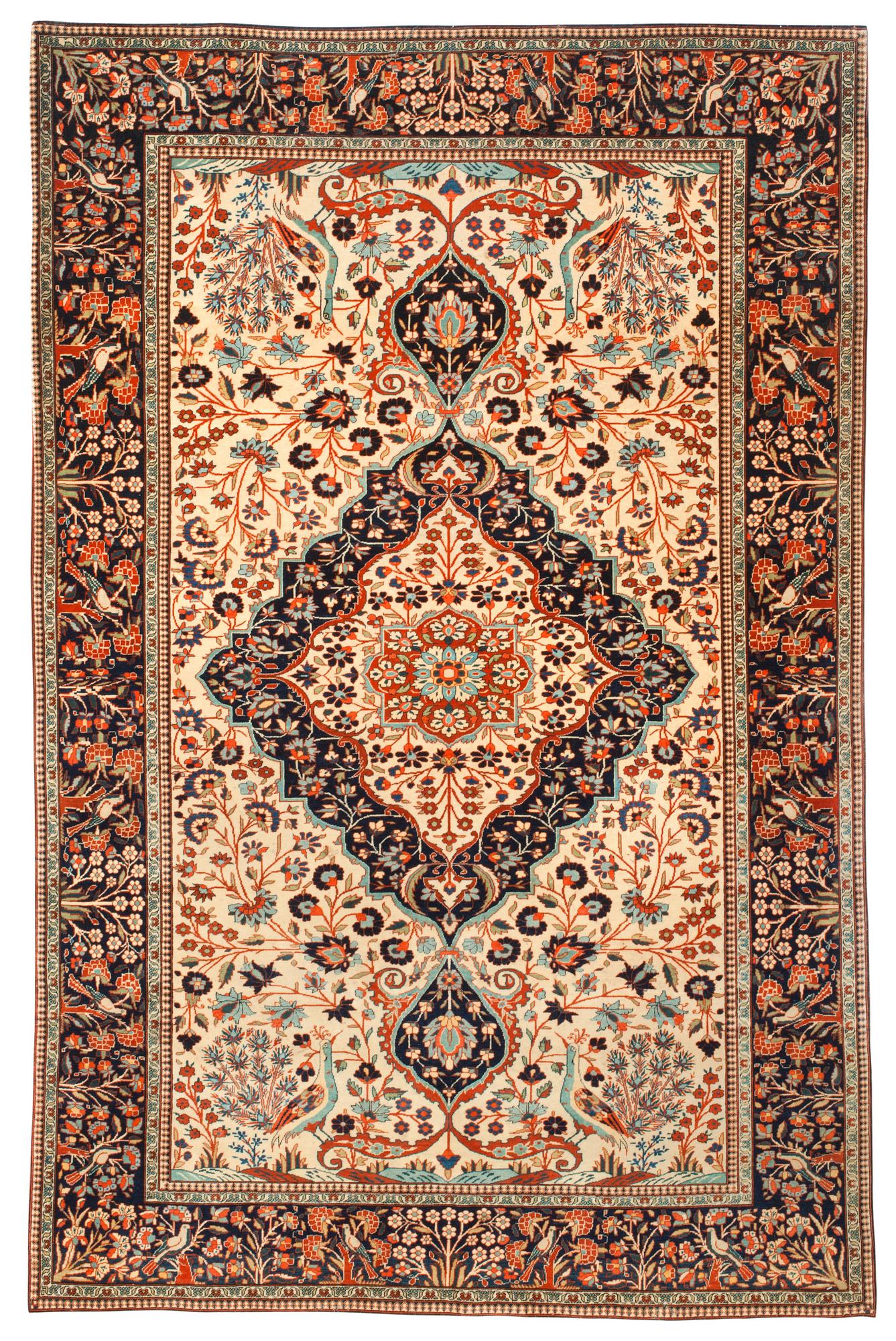 ANTIQUE/SEMI-ANTIQUE KASHAN SO CALLED MOTACHEM. 205,5 x 135 cm.