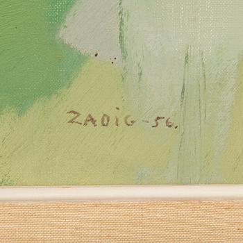 Jacques Zadig, olja på duk signerad.