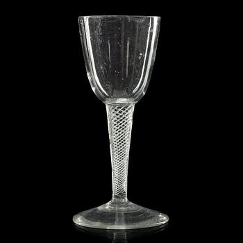 785. A set of eight wine glasses, England or Kungsholms glasbruk, 18th Century.