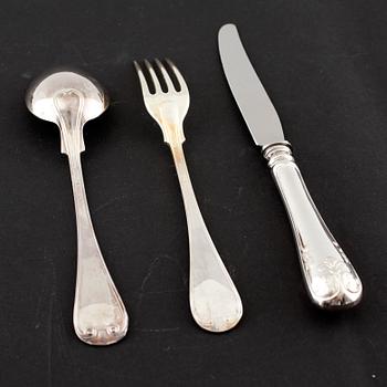 BESTICK, 36 delar, silver, "Gammal fransk", GAB, Eskilstuna, 1900-talets fjärde kvartal.