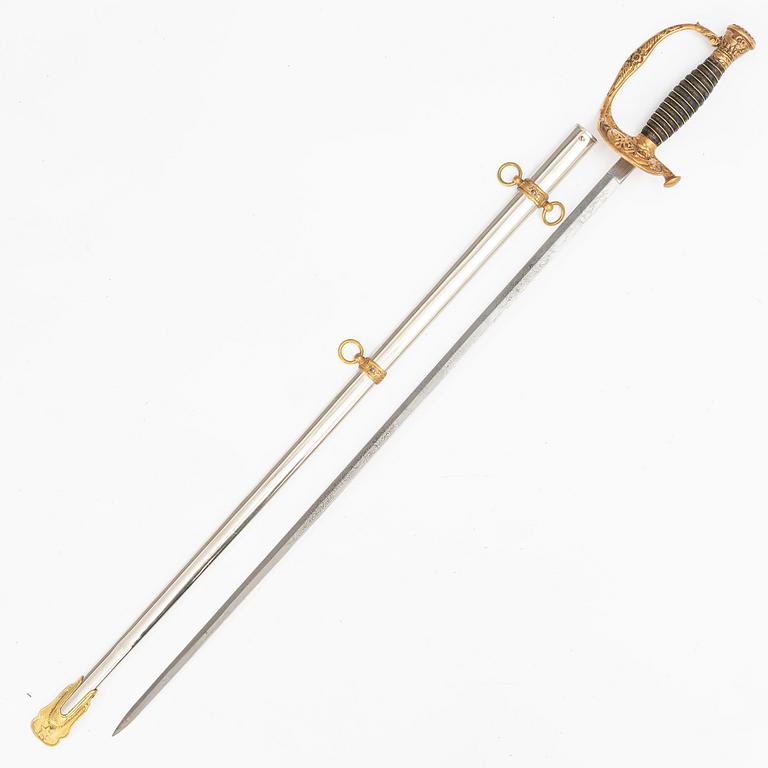 An American officer's sword, 18th/19th century.