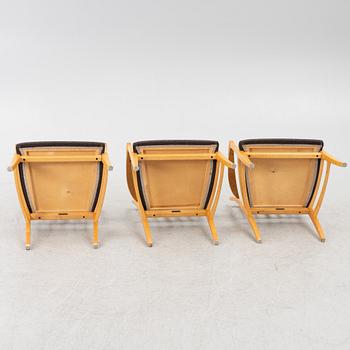 Carl Malmsten, a set of 3 "Talavid" armchairs, OH Sjögren, second half of the 20th century.