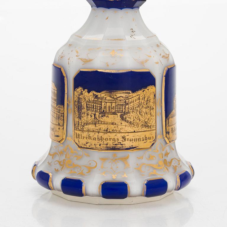 A late 19th century caraffe, probably for Nuutajärvi glassfabrik Finland.