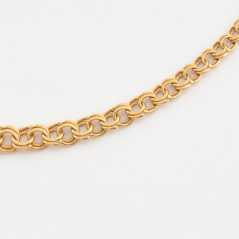 Collier, 18K guld, doserad bismarcklänk.