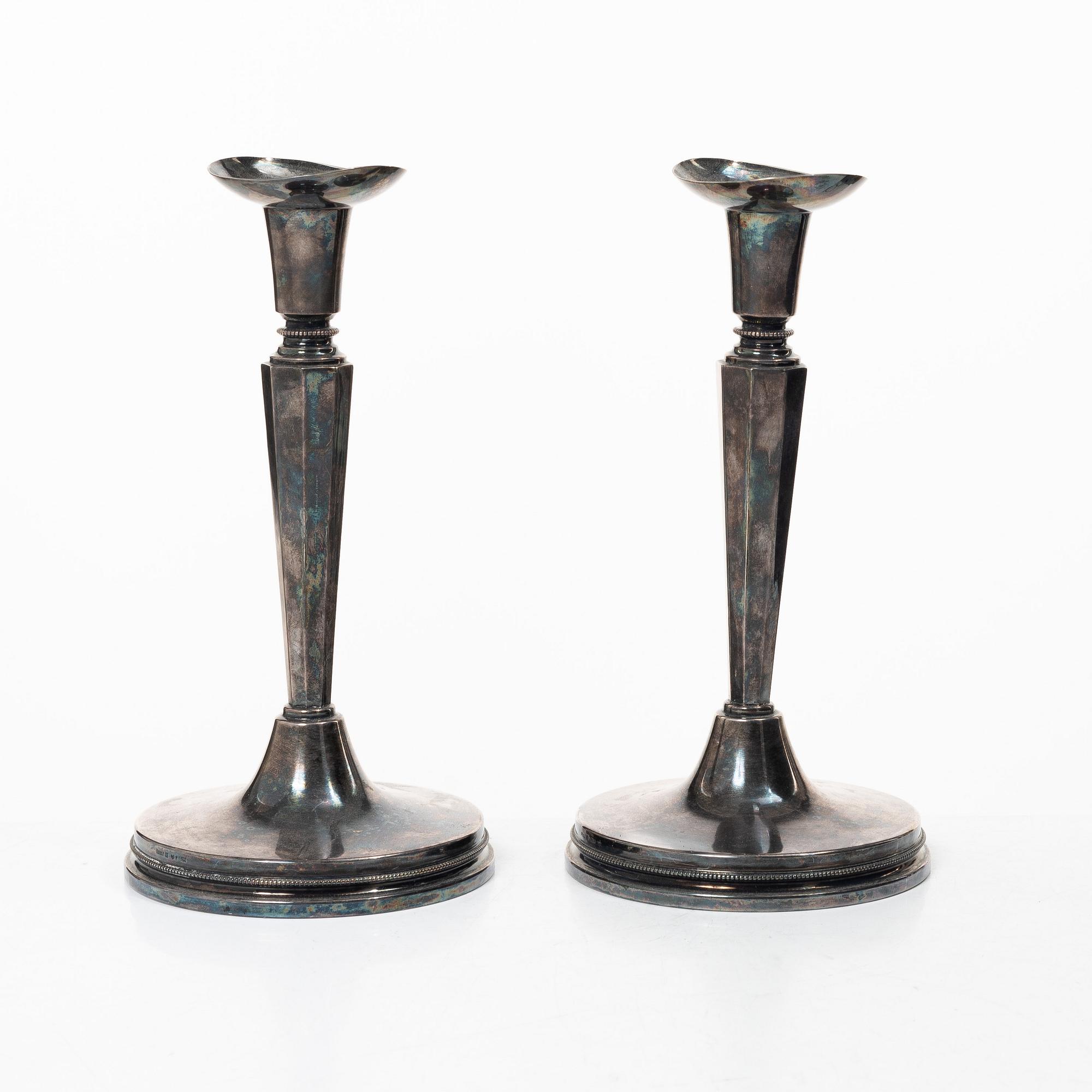 A pair of silver candlesticks, MGAB, Uppsala, Sweden, 1959.