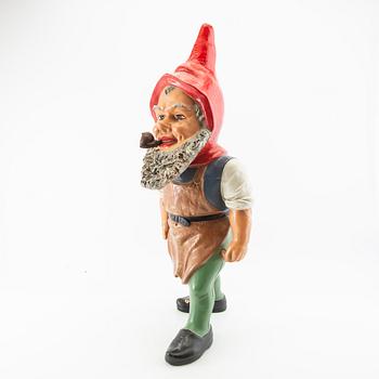 Gnome probably Germany mid-20th century painted terracotta.