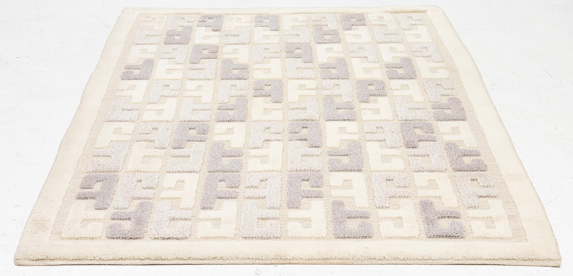 Sigvard Bernadotte, Rug, "Shangri-La", relief pile, signed SB, approximately 210 x 145 cm.