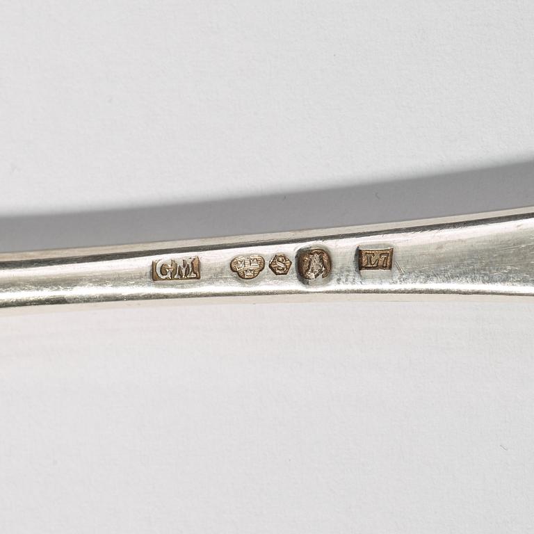 A Swedish 49 piece silver table-cutlery, mark of Gustaf Mollenborg, Stockholm 1906.