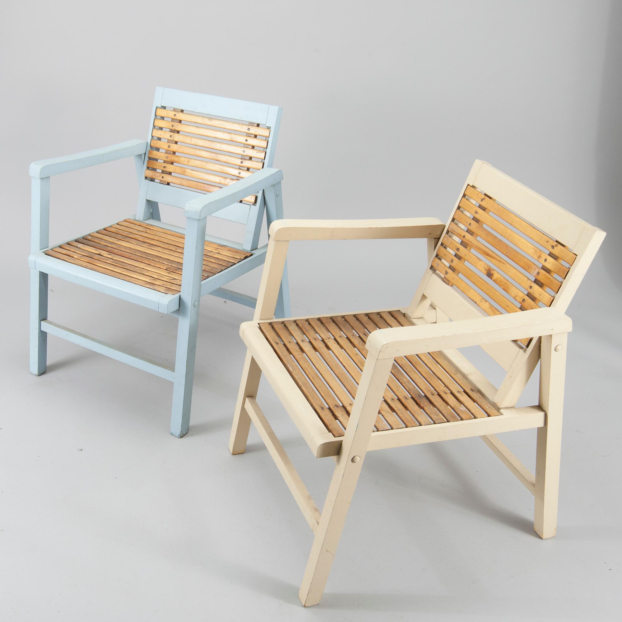 TRÄDGÅRDSMÖBLEMANG, 6 delar, funkis, 1930-tal.