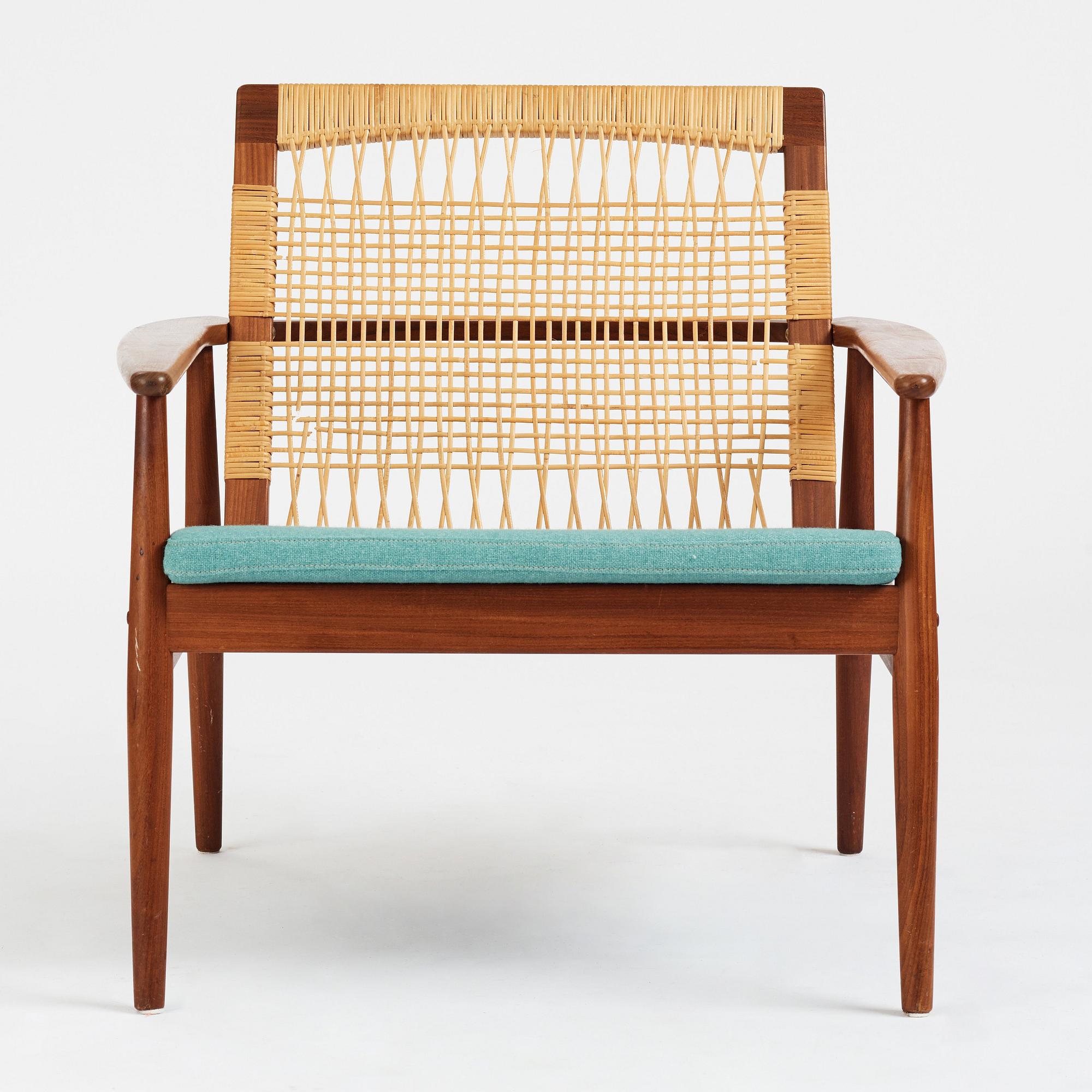 Hans Olsen, a model 519 teak easy chair for Juul Kristensen, Denmark, 1950's.