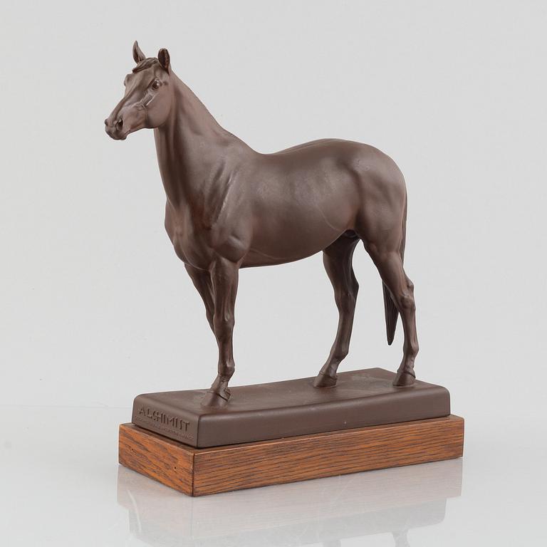 Erich Oehme, a brown-glazed porcelain horse figurine, Meissen, Germany, 1935.