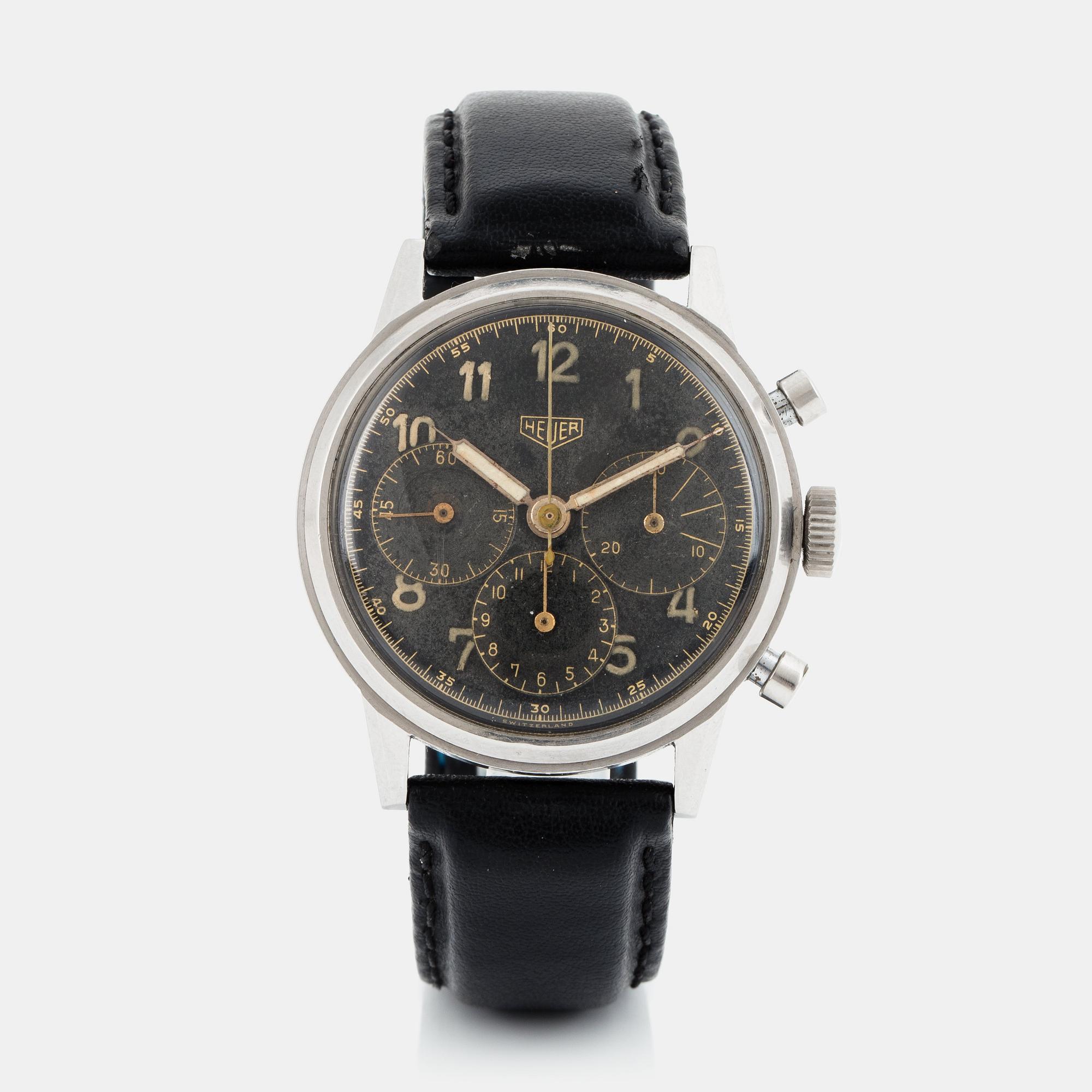 Heuer, chronograph, "Gilt Dial".