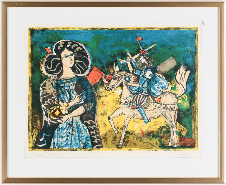 AGUSTIN UBEDA, färglitografi, signerad, provtryck.