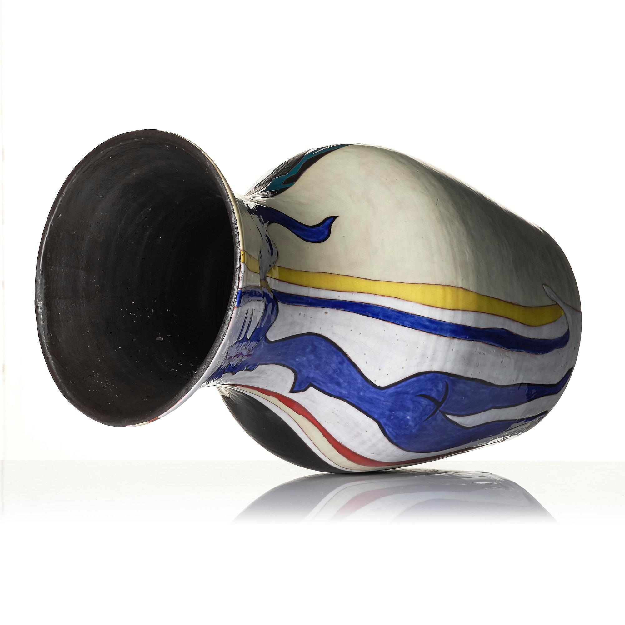 Jean Lurçat, golvvas, glaserat och bemålat lergods, ed. 10/25, Sant Vicens, Perpignan, Frankrike ca 1950.