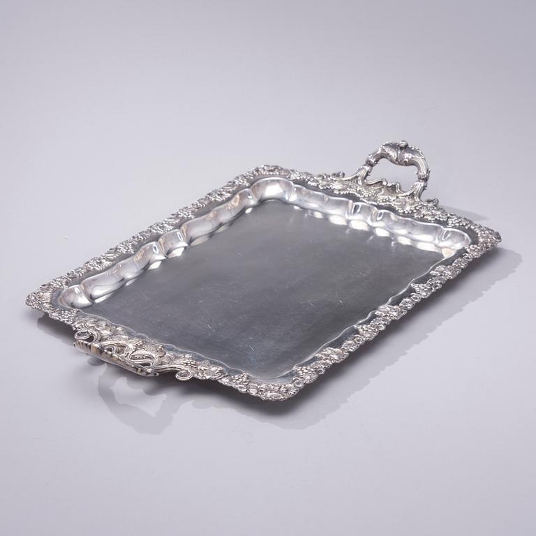 BRICKA, försilvrad koppar, Warszawa Norblin & Co, Polen sekelskiftet 1800/1900.