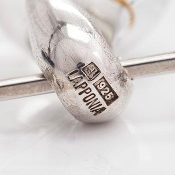 Björn Weckström, hänge "Nuggetdroppen", sterlingsilver, guld och akryl, Lapponia med kedja i silver.