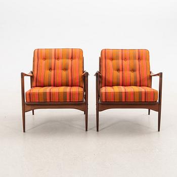 Ib Kofod-Larsen, armchairs, a pair of "Kandidaten" OPE furniture, 1960s.
