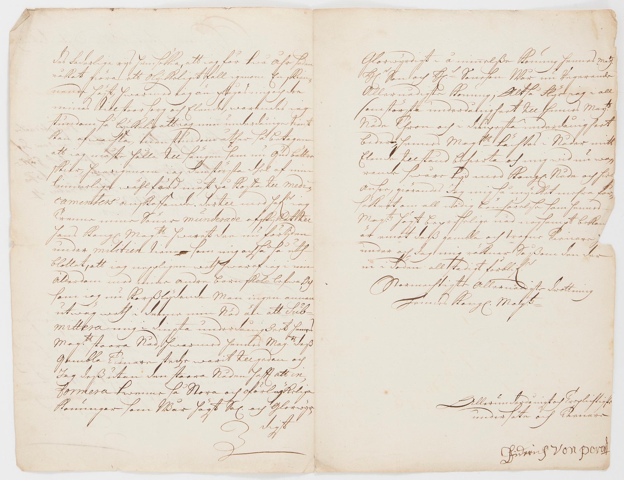 DROTTNING HEDVIG ELEONORA (1636-1715), egenhändigt signerat dokument, daterat Stockholm 14 november 1702.