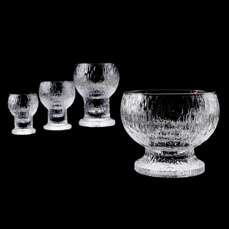 GLASSERVIS, 51 st, "Kekkerit" design Timo Sarpaneva, Iittala 1970/1980-tal.