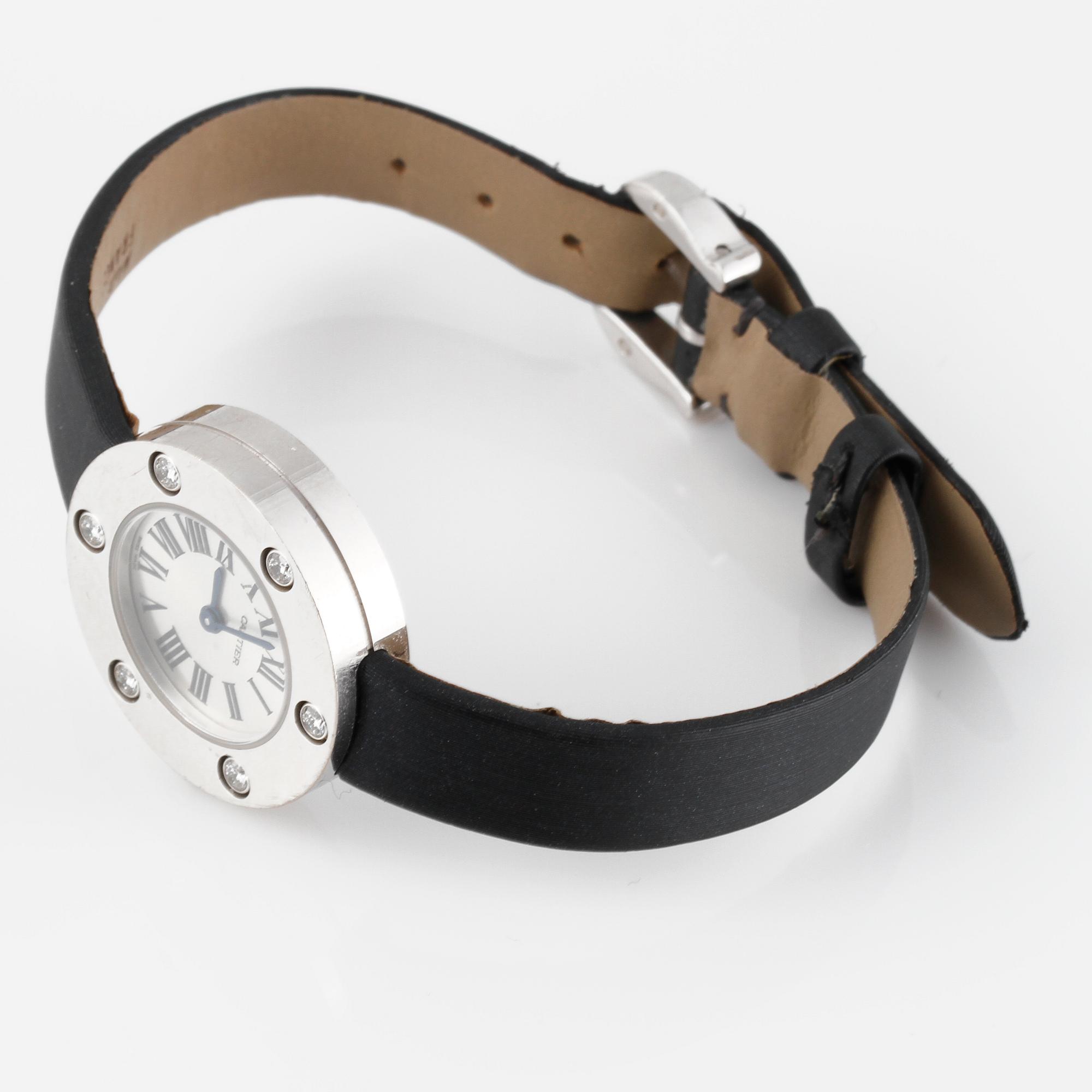 ARMBANDSUR, 18 k vitguld med sex diamanter, Love Collection, Cartier.