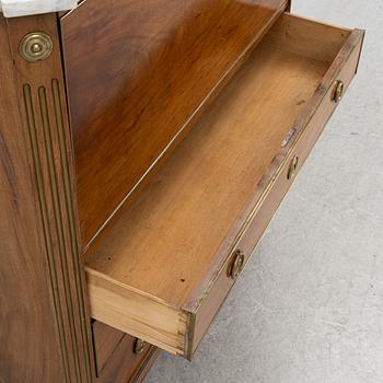 A late Gustavian mahogany secretaire, Stockholm, late 18th century.