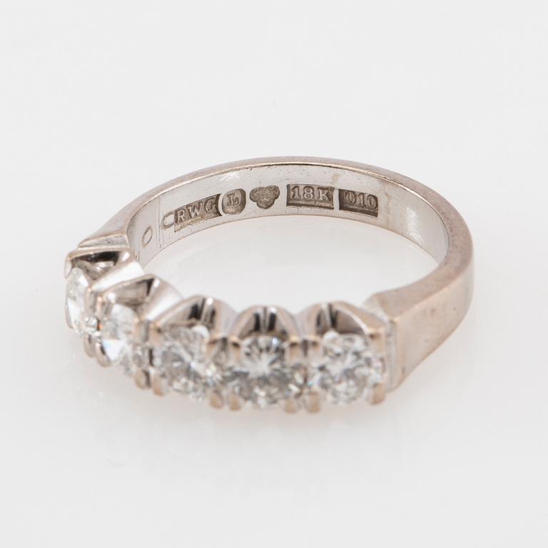 Ring 18K white gold with diamonds approx. 1.00 ct.