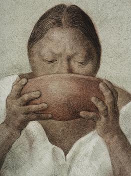 Fransisco Züniga, "Women with bowl" from: "Hommage aux Prix Nobel" (The Nobel Prize portfolio).