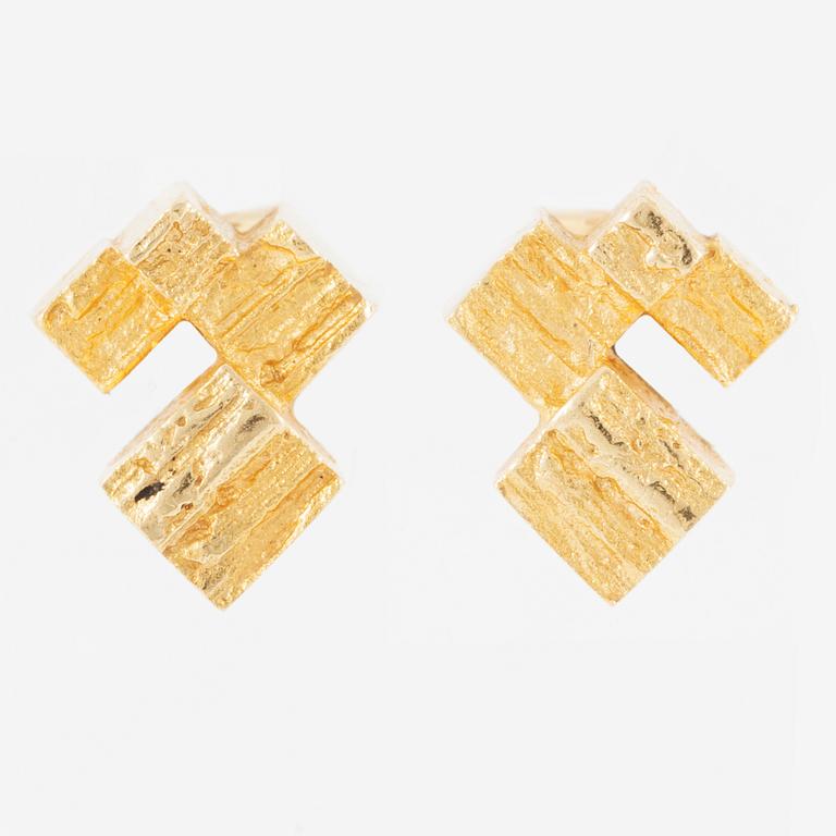 Björn Weckström, earrings, a pair, "Gold Towers", 18K gold, Lapponia.